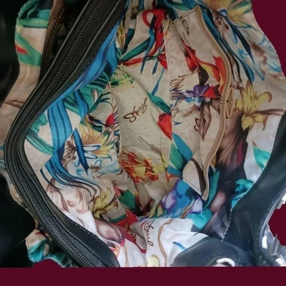 Sharif 1827 shoulder bag & travel tote bag floral pattern  set of 2 - Picture 9 of 16